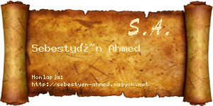 Sebestyén Ahmed névjegykártya